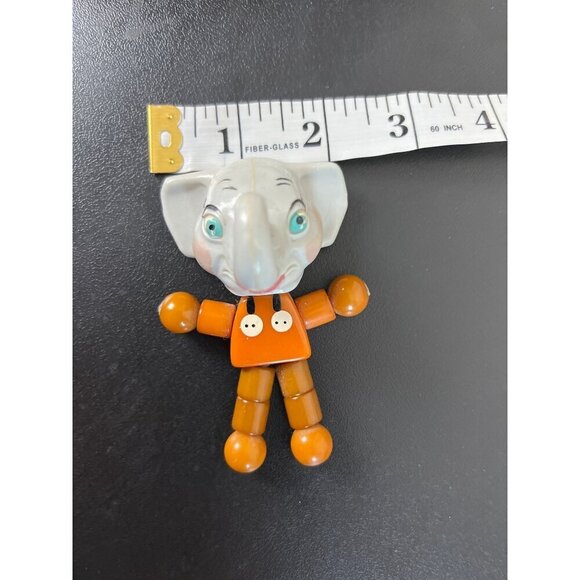 1930's TYKIE Toy Eppy ELEPHANT Head Bakelite Body Articulated BABY Rattle - Picture 6 of 6